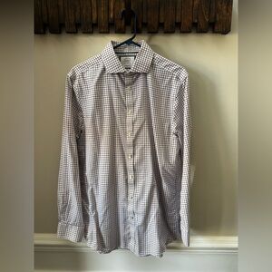 Charles Tyrwhitt Red and White Check Dress Shirt, Extra Slim Fit, Non-Iron